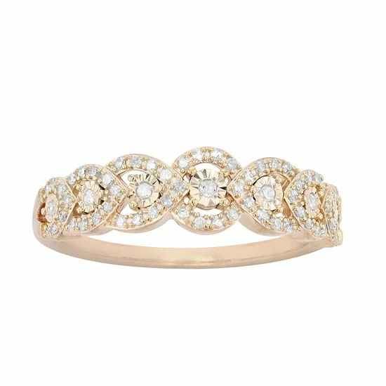 Cheapest ⭐ Unbranded 14k Gold Over Sterling Silver 1/5 Carat T.W. Diamond Band Ring Rose Tone ❤️ - Image 4