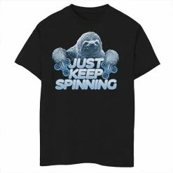 Hot Sale ⌛ Unbranded Boys 8-20 Fidget Spinner Sloth Just Keep Spinning Graphic Tee 😀