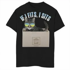 Cheapest 🎁 Unbranded Boys 8-20 If Cat Fits It Sits Graphic Tee 🔥