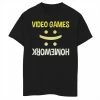New 🛒 Unbranded Boys 8-20 Video Games Homework Sad Happy Graphic Tee 👍