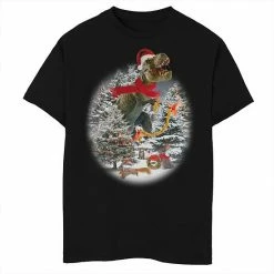 Best reviews of ⭐ Unbranded Boys 8-20 🎅 Christmas Tree T-Rex Santa Hat Tee 🔥