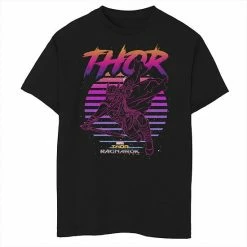 Hot Sale ⭐ Unbranded Boys 8-20 Marvel Thor Ragnarok 80s Retro Sunset Halftone Hero Graphic Tee ✔️