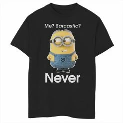 Buy 👍 Unbranded Boys 8-20 Despicable Me Minions Me Sarcastic Never Graphic Tee 💯