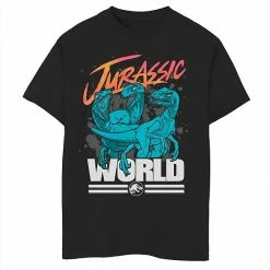 Cheap 🌟 Unbranded Boys 8-20 Jurassic World Colorful Raptor Trio Paint Splatter Logo Graphic Tee 😉