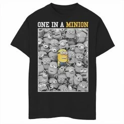 New 🥰 Unbranded Boys 8-20 Despicable Me Minions One In A Minion Color Pop Portrait Graphic Tee 🤩