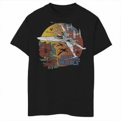 Budget 🔥 Unbranded Boys 8-20 Star Wars The Rise Of Skywalker Tropical X-Wing Graphic Tee 🧨