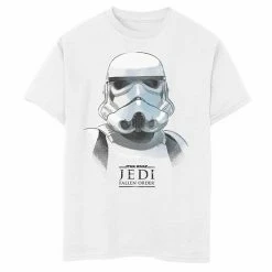 New 😉 Unbranded Boys 8-20 Star Wars Jedi: Fallen Order Stormtrooper Portrait Graphic Tee 👏