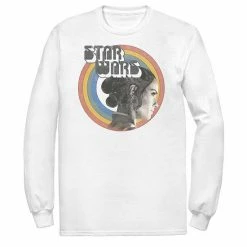 Promo ❤️ Unbranded Men's Star Wars The Rise Of Skywalker Rey Vintage Rainbow Long Sleeve Graphic Tee 🥰