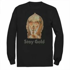 Budget ✨ Unbranded Men's Star Wars The Rise Of Skywalker C-3PO Stay Gold Long Sleeve Graphic Tee 🎁