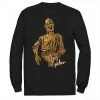 New 🧨 Unbranded Men's Star Wars The Rise Of Skywalker C-3PO Stay Golden Long Sleeve Graphic Tee 😍