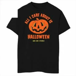 Buy ⭐ Unbranded Boys 8-20 All I Care About Is 🎃 Halloween Graphic Tee 😍