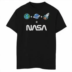 Best Sale 🤩 Unbranded Boys 8-20 NASA Earth Plus Planet Plus Rocket Is NASA Emoji Graphic Tee ⌛