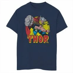 Buy 🎉 Unbranded Boys 8-20 Marvel Mighty Thor 🔨 Hammer Throw Vintage Graphic Tee 🎁