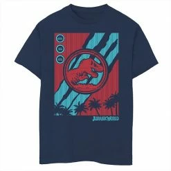 Hot Sale ⌛ Unbranded Boys 8-20 Jurassic World Two Logo Tech Screen Glitch Graphic Tee 🥰