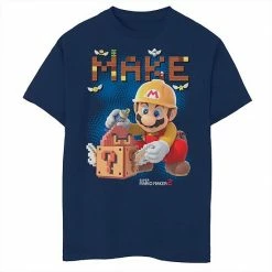 Promo ✨ Unbranded Boys 8-20 Nintendo Super Mario Maker 2 Mario Block Building Graphic Tee 💯