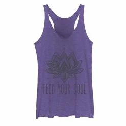 New 😀 Unbranded Juniors' Feed Your Soul Lotus Stamp Graphic Tank ✔️