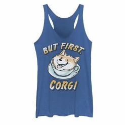 Hot Sale 😍 Unbranded Juniors' "But First Corgi" Coffee Graphic Tank 🥰
