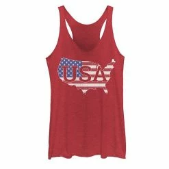 Outlet 🥰 Unbranded Juniors' Americana USA American Flag Silhouette Tank 🥰