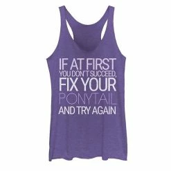 Wholesale 😀 Unbranded Juniors' Fix Your Ponytail & Try Again Graphic Tank 🧨