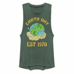 Wholesale ⌛ Unbranded Juniors' Earth Day Established 1970 Muscle Tank Top 🎁