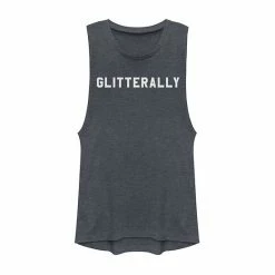 Top 10 😉 Unbranded Juniors' Glitterally Simple White Text Muscle Tee ⭐