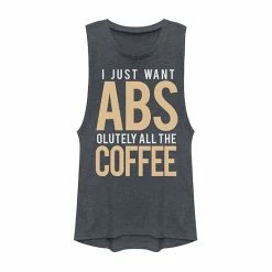 Outlet ✨ Unbranded Juniors' I Just Want Abs-olutely All The Coffee Muscle Tee 😉
