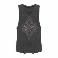 Best deal ❤️ Unbranded Juniors' Peonies Flower Geometric Motivational Inspire Hir Graphic Muscle Tee 🔔