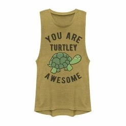 Promo ✔️ Unbranded Juniors' You Are Turtley Awesome Happy Turtle Graphic Muscle Tee 🔥