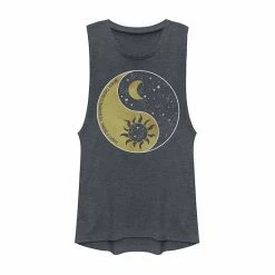 Outlet 🎁 Unbranded Juniors' Celestial Yin Yang When There's Darkness There's Light Graphic Muscle Tee 🥰