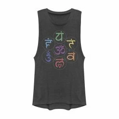 Wholesale ❤️ Unbranded Juniors' 7 Chakra Circles Linked Graphic Muscle Tee 🔥