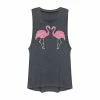 Cheap 🧨 Unbranded Juniors' Double Pink Flamingos Graphic Muscle Tee 👏