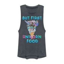 Outlet 🥰 Unbranded Juniors' "But First Unicorn Food" Muscle Tee 🌟
