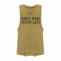 Top 10 🔔 Unbranded Juniors "Skate More Worry Less" Muscle Tee 🎁