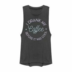 New 🎁 Unbranded Juniors' "I Drank My Coffee Before It Was Cool" Muscle Tee 👏