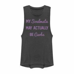 Best deal 🎁 Unbranded Juniors' "My Soulmate May Actually Be Carbs" Muscle Tee 🎉