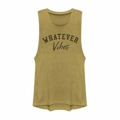 Outlet 🥰 Unbranded Juniors' "Whatever Vibes" Text Muscle Tee 👍