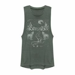 Hot Sale 🔥 Unbranded Juniors' Howling Wolves Sketch Muscle Tee 🤩