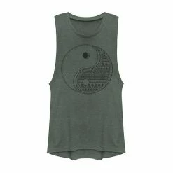 Promo 🥰 Unbranded Juniors' Yin Yang Geometric Sketch Muscle Tee ⌛