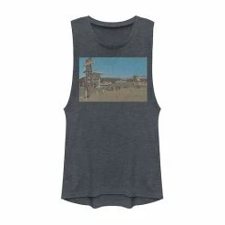 New ❤️ Unbranded Juniors' Retro Desert Motel Photograph Muscle Tee ⭐