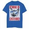 Promo 🔔 Unbranded Boys 8-20 Beware Of Catitude Poster Graphic Tee ⌛
