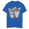 Cheapest 😉 Unbranded Boys 8-20 Cute Kittens Blue And Pink Collars Graphic Tee ❤️