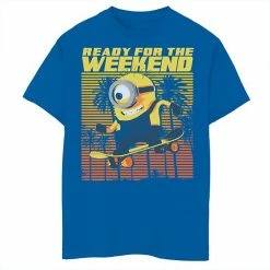 Hot Sale 🛒 Unbranded Boys 8-20 Despicable Me Minions Retro Beach Ready For The Weekend Graphic Tee 😉