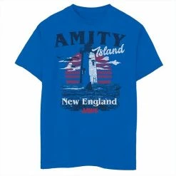 Promo 👏 Unbranded Boys 8-20 Jaws Amity Island Lighthouse Destination Graphic Tee 🥰