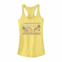 Outlet 🛒 Unbranded Juniors' California Retro Rainbow Palm Tree Tank Top 💯