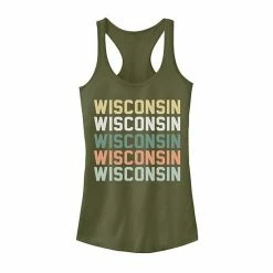Promo ❤️ Unbranded Juniors' Wisconsin State Graphic Racerback Tank 😀
