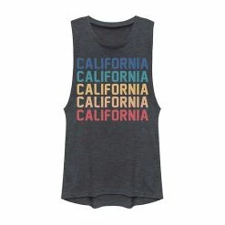 Promo ❤️ Unbranded Juniors' California State Graphic Muscle Tank 🛒