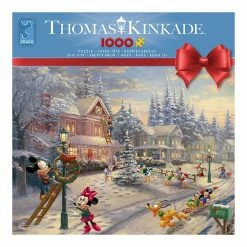 Wholesale 👍 Unbranded Disney Victorian Mickey ❄ Christmas 1000-pc. Puzzle By Thomas Kinkade 👏
