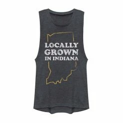 Outlet 🥰 Unbranded Juniors' "Locally Grown In Indiana" Graphic Muscle Tank 👍