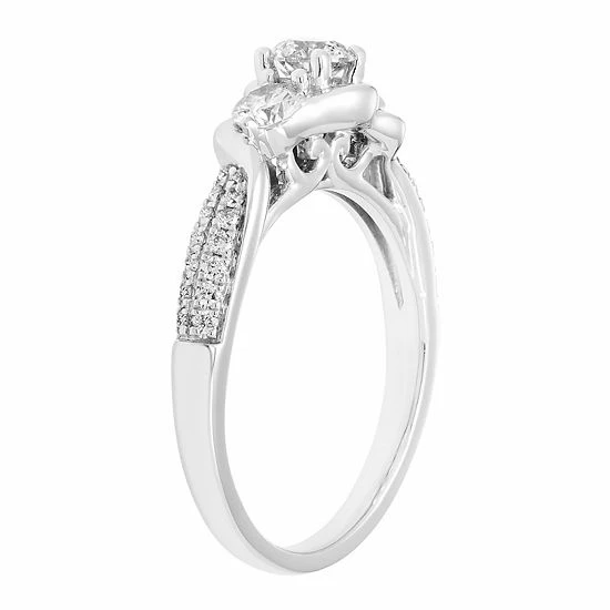 Best Pirce โญ Unbranded 14k White Gold 3/4 Carat T.W. Diamond Three-Stone Engagement Ring ๐ - Image 2