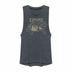 Top 10 🌟 Unbranded Juniors' "Explore" Map Of The Southern U.S. With Mountains Muscle Tee ⌛